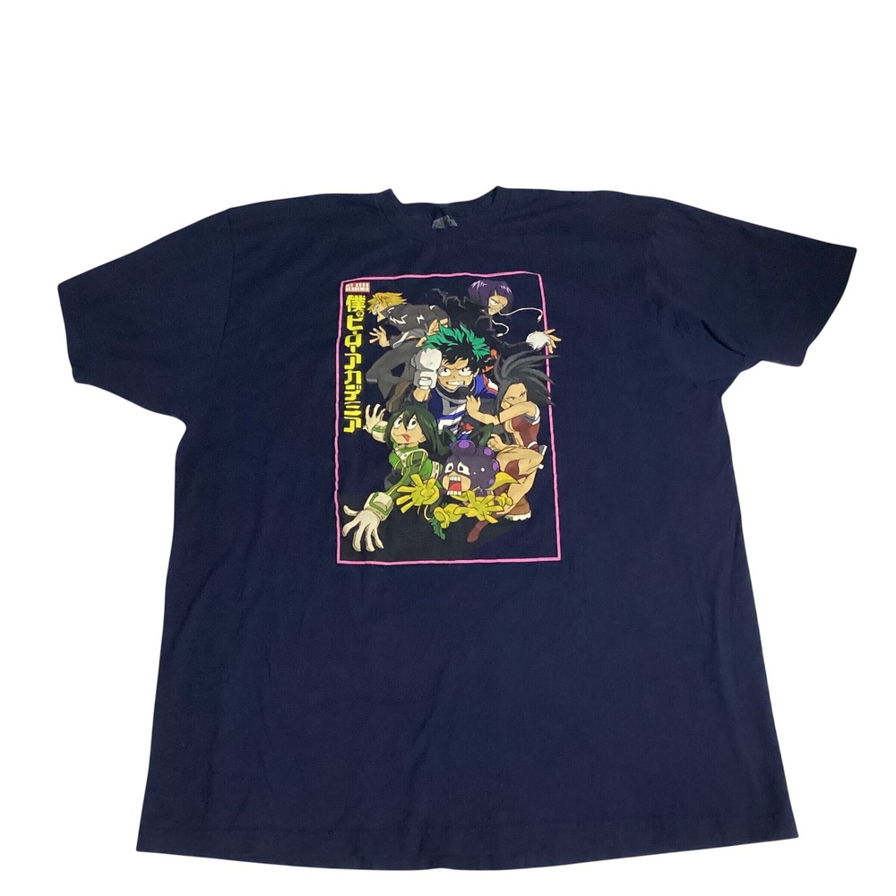 My Hero Academia Funimation Mens 2XL T-Shirt Navy Blue Deku Anime‎ Graphic Tee